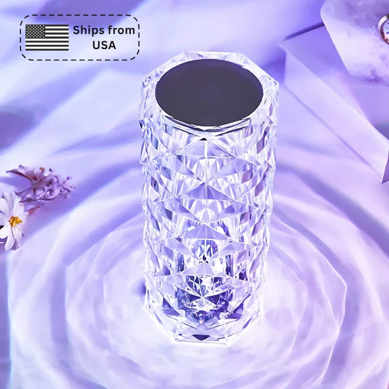 16 Colors Rose Rays Crystal Diamond Table Lamp