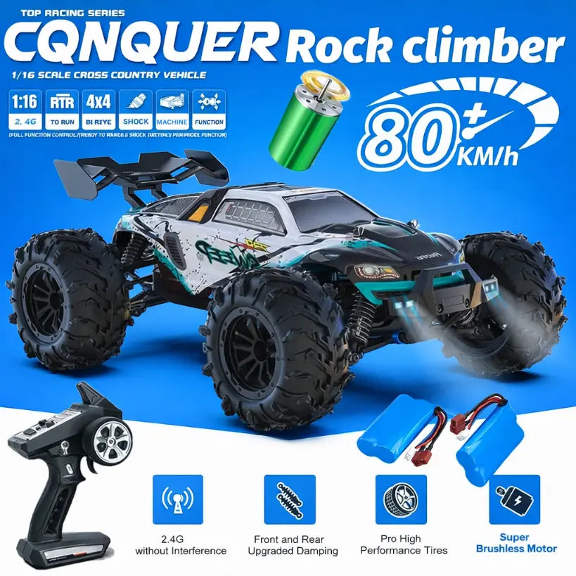 1:16 4WD RC Off-Road Buggy 50 or 80KMH High-Speed 4x4 Truck