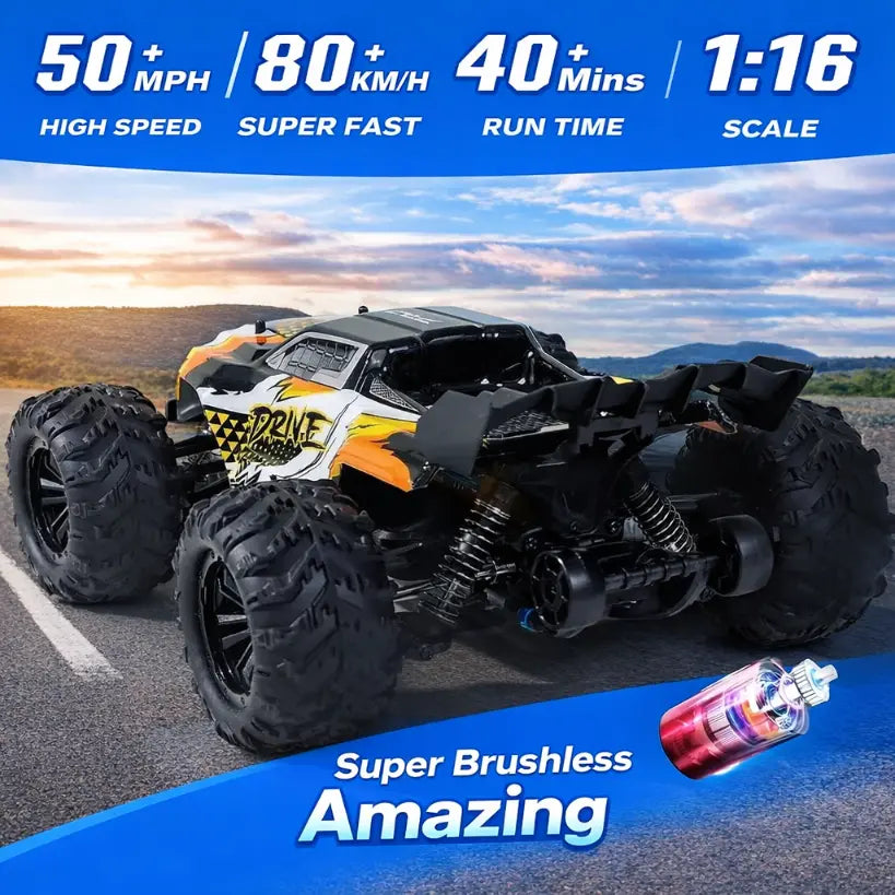 1:16 4WD RC Off-Road Buggy 50 or 80KMH High-Speed 4x4 Truck
