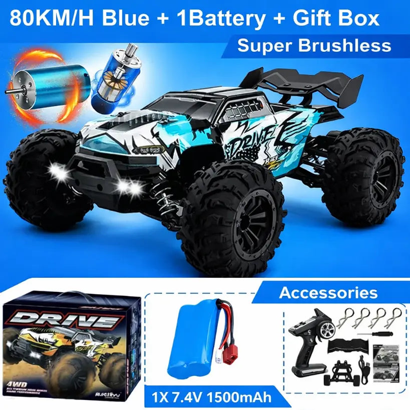 1:16 4WD RC Off-Road Buggy 50 or 80KMH High-Speed 4x4 Truck
