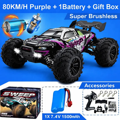 1:16 4WD RC Off-Road Buggy 50 or 80KMH High-Speed 4x4 Truck