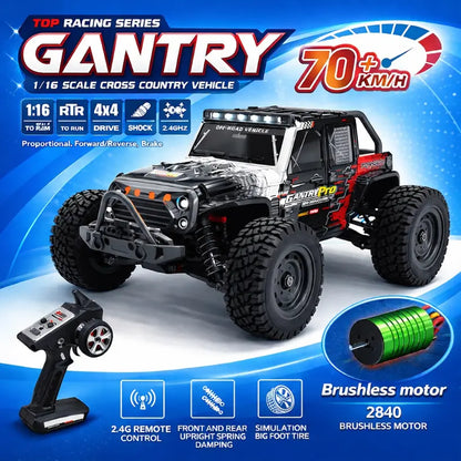 1:16 4WD RC Off-Road Car with LED – 70KM/H High-Speed