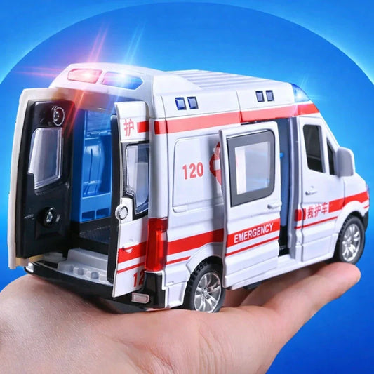 1:32 Mini Car Diecast Ambulance & Police Car