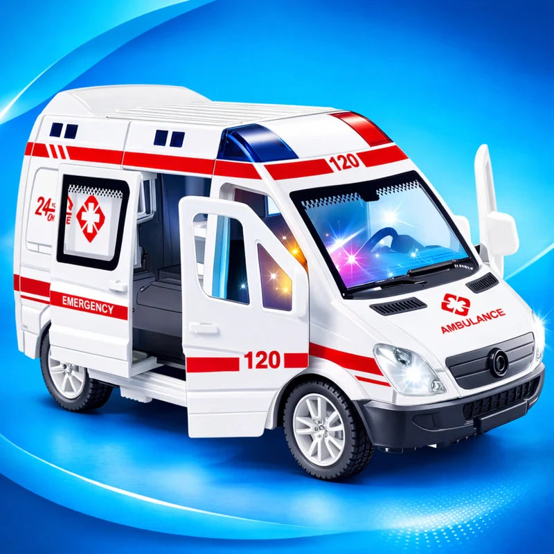 1:32 Mini Car Diecast Ambulance & Police Car