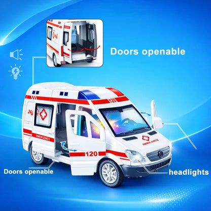 1:32 Mini Car Diecast Ambulance & Police Car