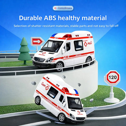 1:32 Mini Car Diecast Ambulance & Police Car
