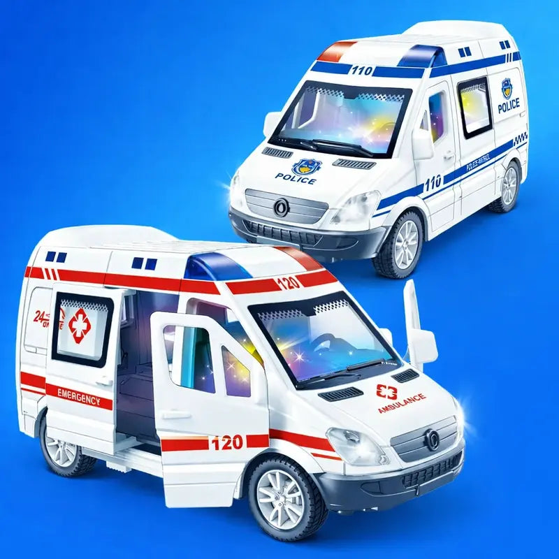 1:32 Mini Car Diecast Ambulance & Police Car