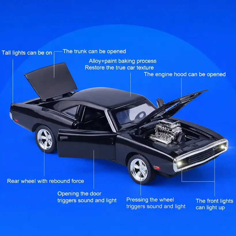 1/32 Scale Charger Metal Car Simulation Toys With Pull Back Car