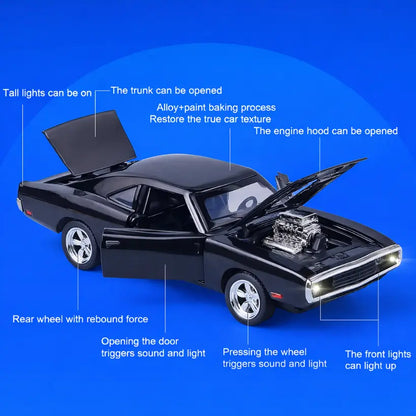 1/32 Scale Charger Metal Car Simulation Toys With Pull Back Car