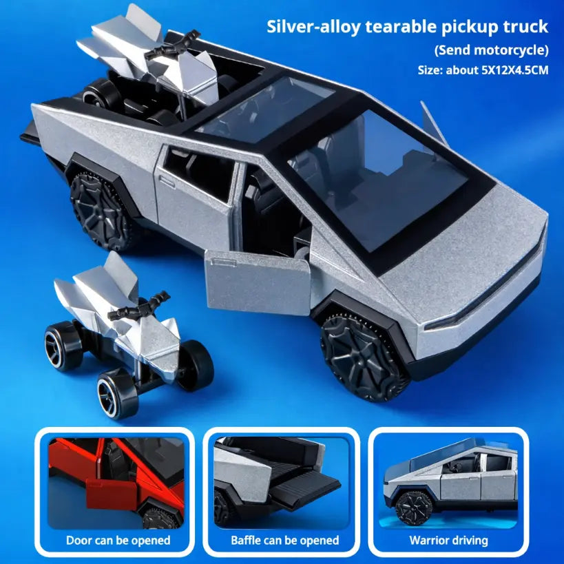 1:36 Cybertruck Toys Off Road Vehicle Car Beach Motorcycle Collectible