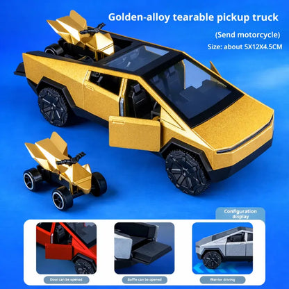 1:36 Cybertruck Toys Off Road Vehicle Car Beach Motorcycle Collectible