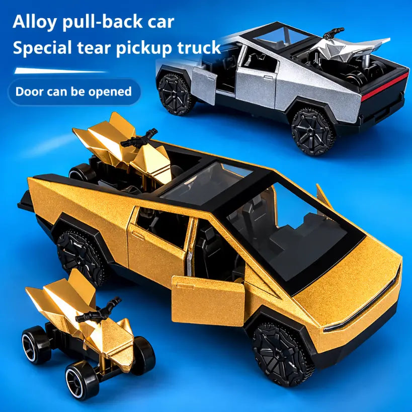 1:36 Cybertruck Toys Off Road Vehicle Car Beach Motorcycle Collectible