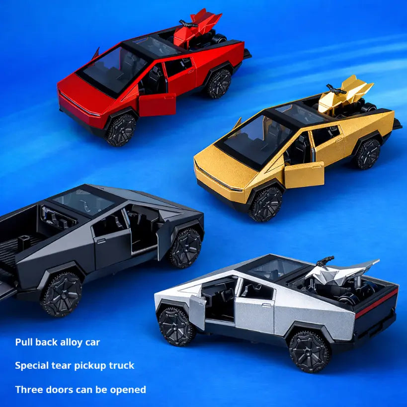 1:36 Cybertruck Toys Off Road Vehicle Car Beach Motorcycle Collectible