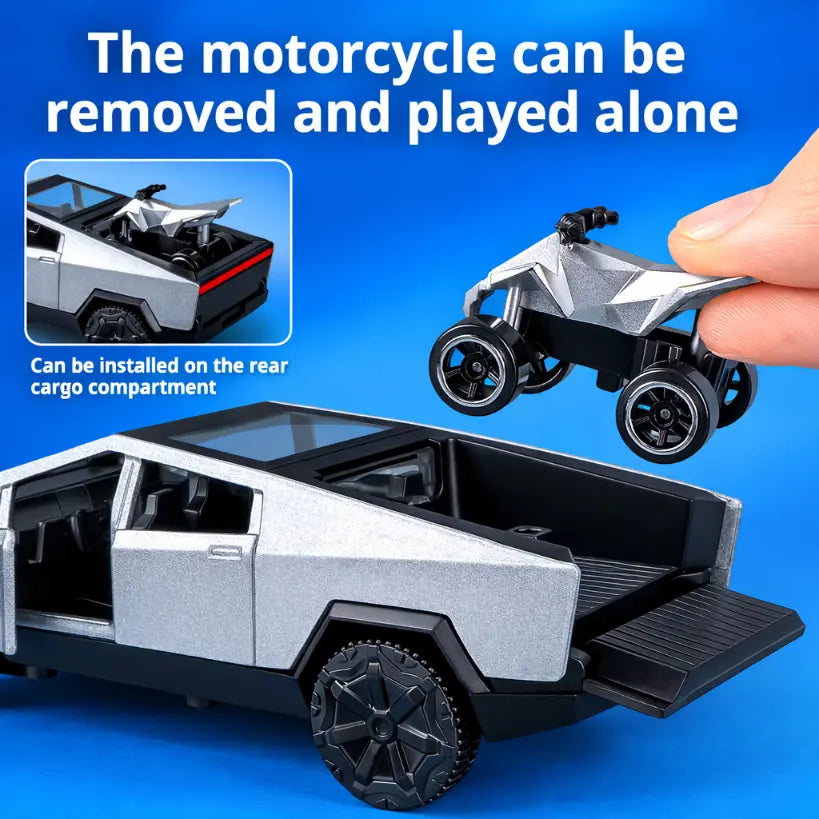 1:36 Cybertruck Toys Off Road Vehicle Car Beach Motorcycle Collectible