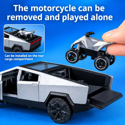 1:36 Cybertruck Toys Off Road Vehicle Car Beach Motorcycle Collectible