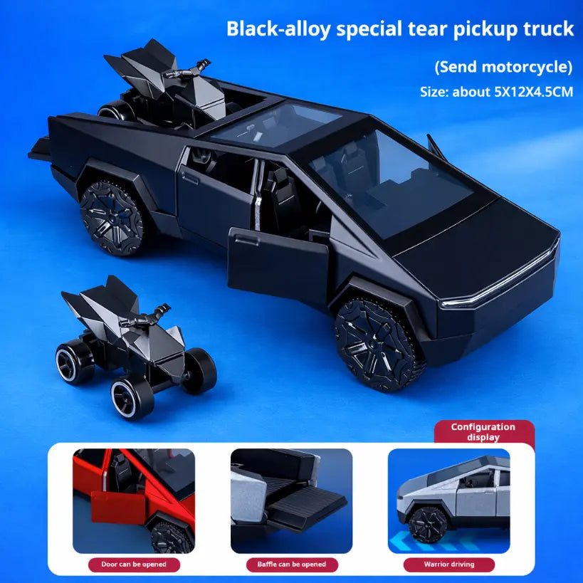 1:36 Cybertruck Toys Off Road Vehicle Car Beach Motorcycle Collectible