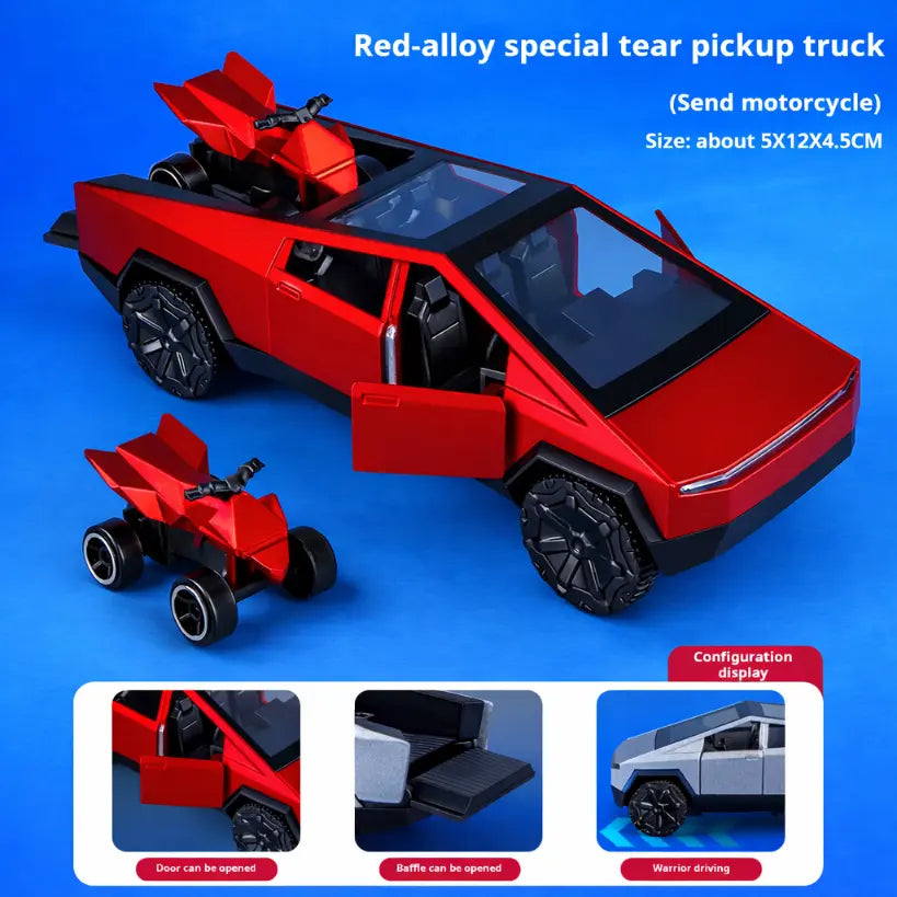 1:36 Cybertruck Toys Off Road Vehicle Car Beach Motorcycle Collectible