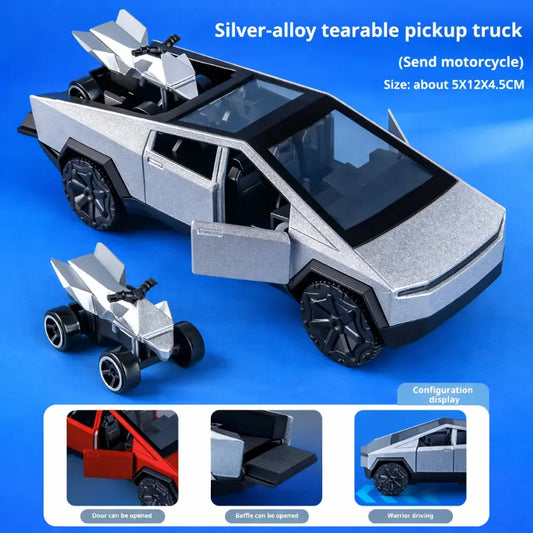 1:36 Cybertruck Toys Off Road Vehicle Car Beach Motorcycle Collectible