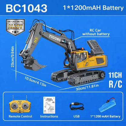 2.4G Remote Control Excavator & Dump Truck RC Construction Toy