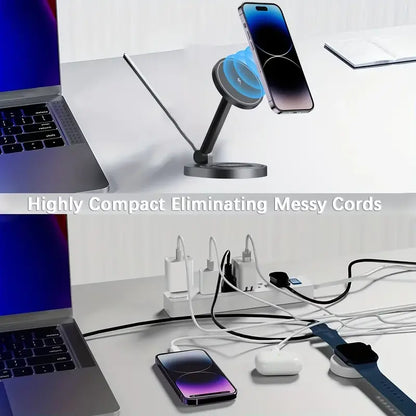 3 in 1 Magnetic Wireless Charger Stand