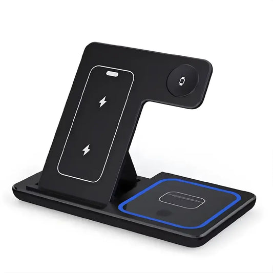 Multi-functional 3-in-1 Foldable wireless charging stand