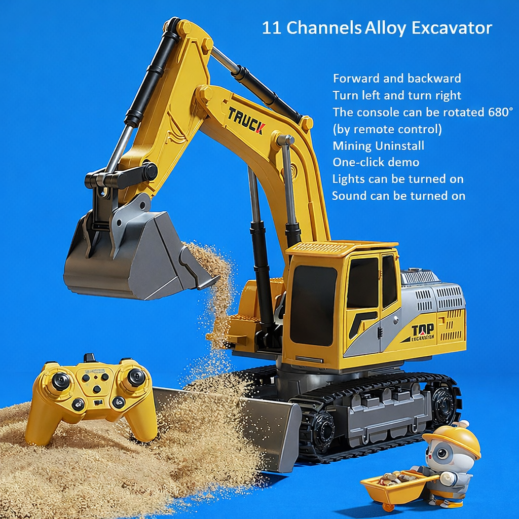 Alloy RC Excavator with Lights & Sound