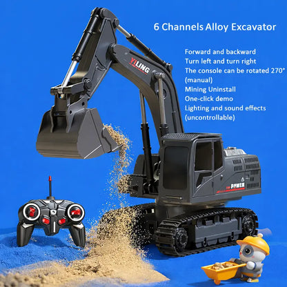 Alloy RC Excavator with Lights & Sound