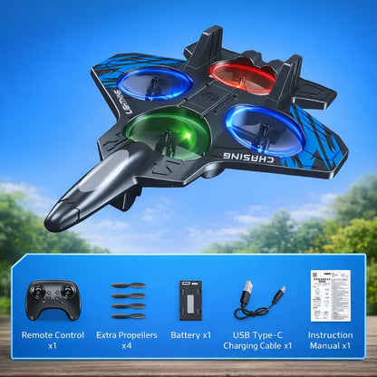 RC Kids Fighter Jet – 2.4G Foam Stunt Airplane with Lights