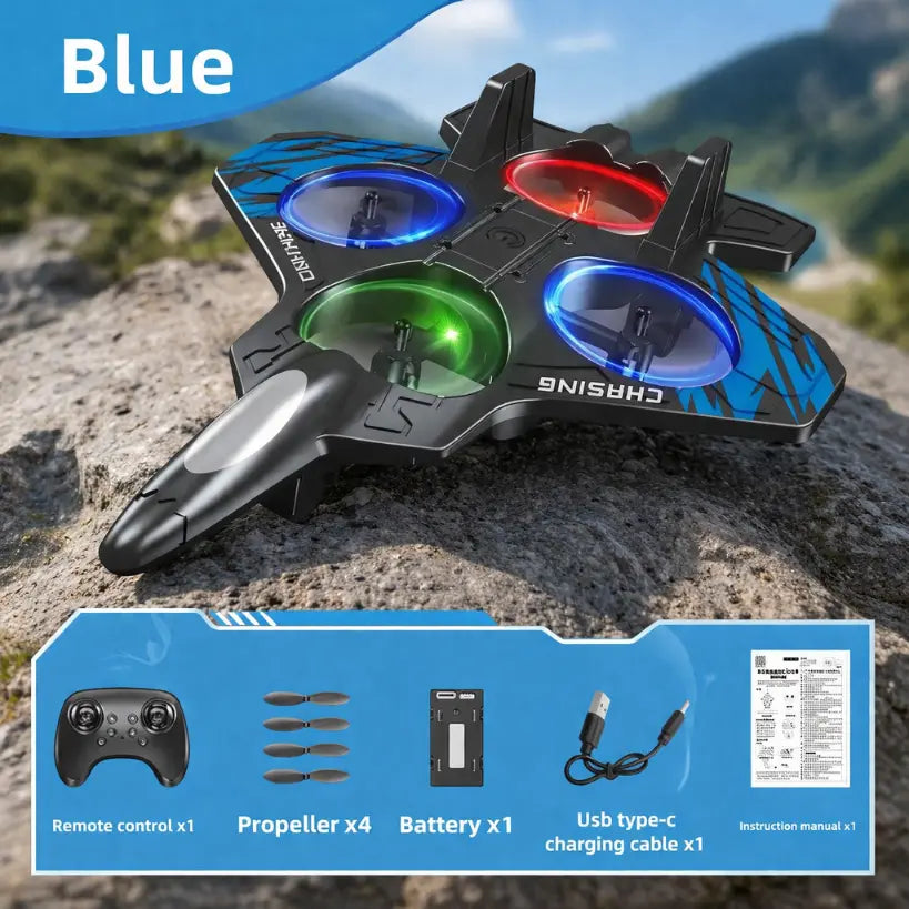 RC Kids Fighter Jet – 2.4G Foam Stunt Airplane with Lights