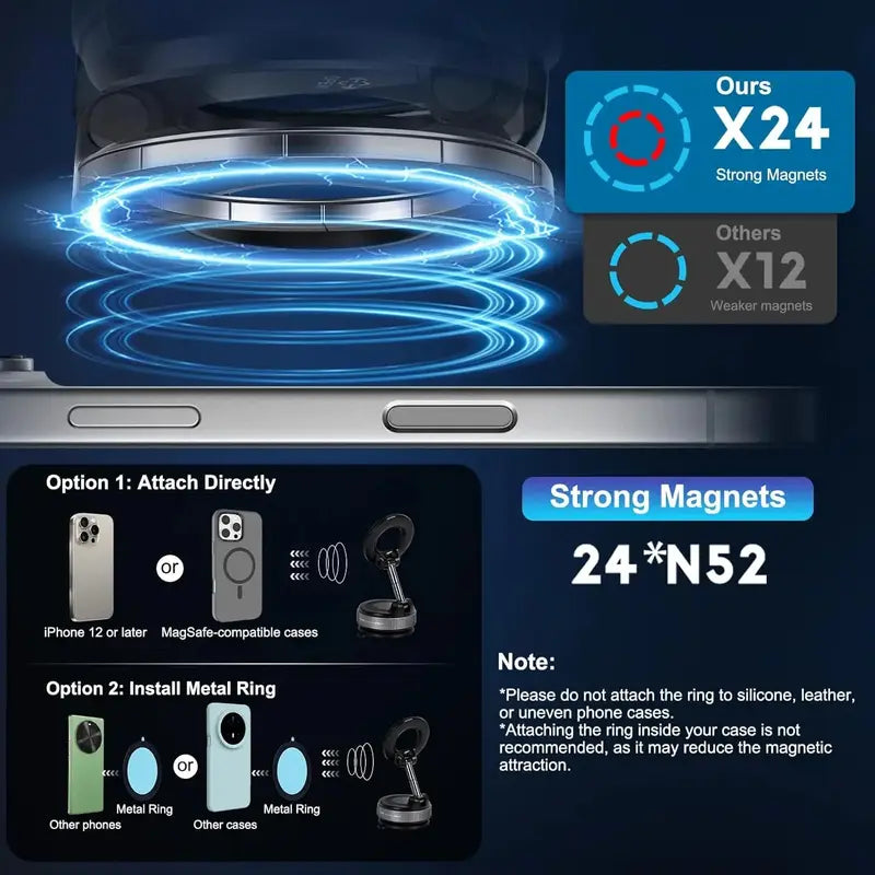 Vacuum Suction Magnetic Phone Holder